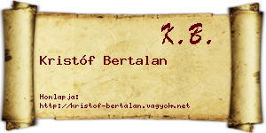 Kristóf Bertalan névjegykártya