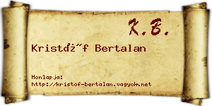 Kristóf Bertalan névjegykártya