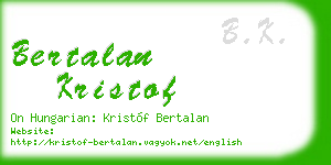 bertalan kristof business card